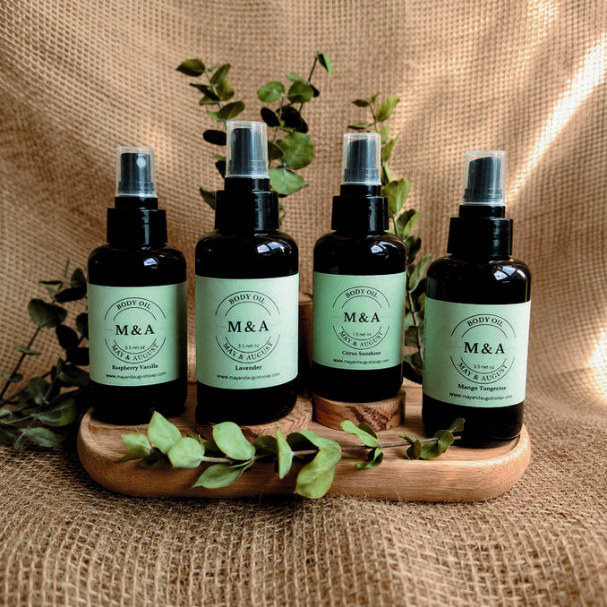May & August body-oils photo from the wholesale line sheet