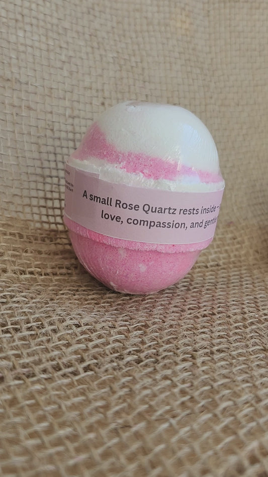 Rose Quartz Gemstone Bath Bomb – Love &amp; Renewal